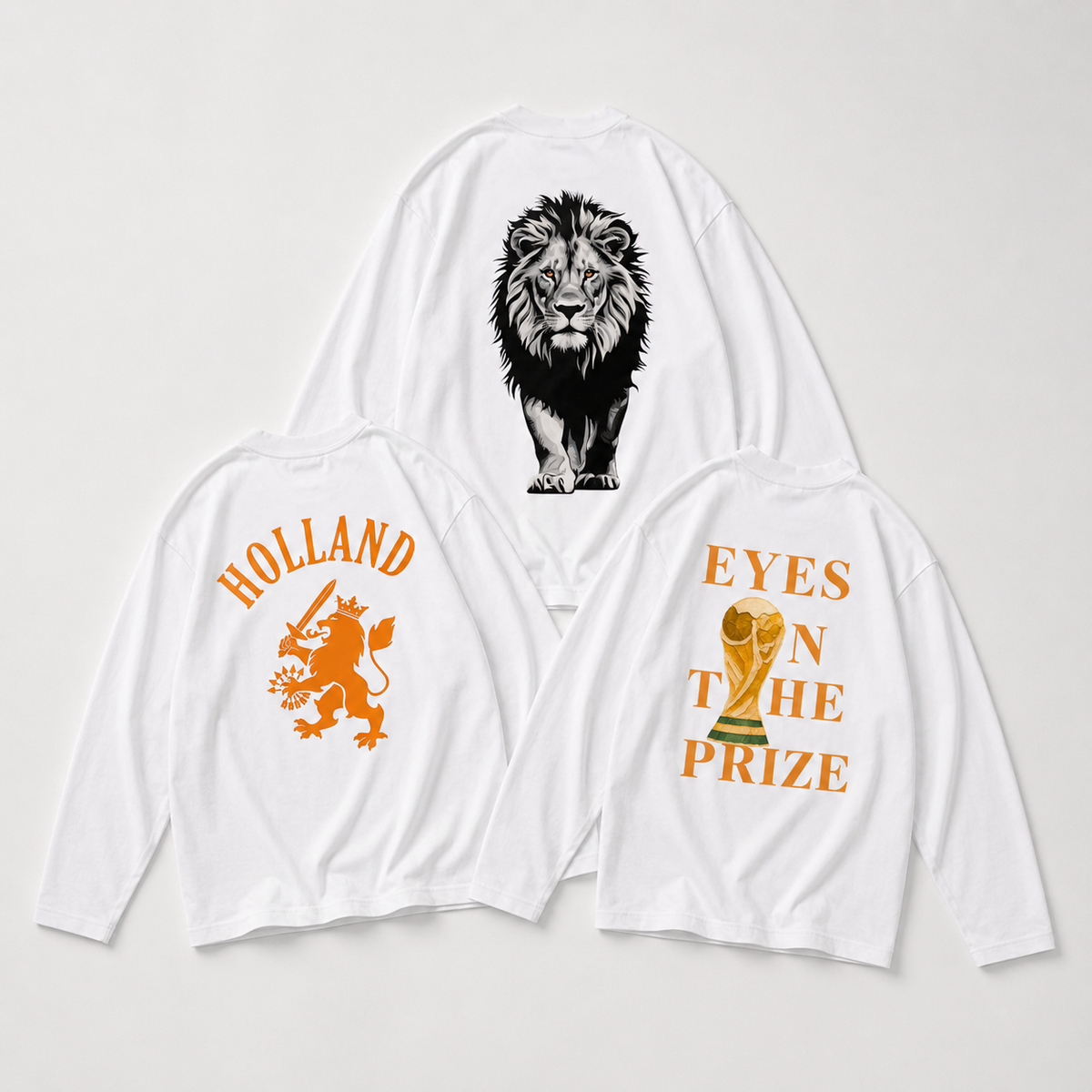 witte longsleeves wk 2026 holland lion eyes on the prize oranjewear collectie