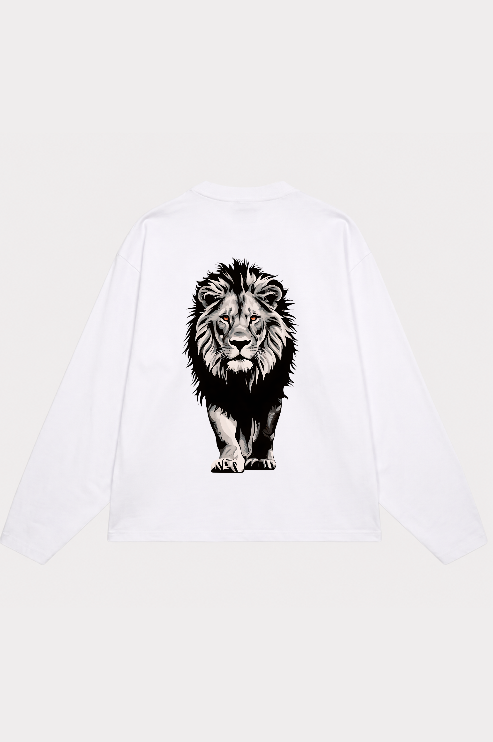 white lion longsleeve zwarte leeuw opdruk achterkant wk 2026 oranjewear