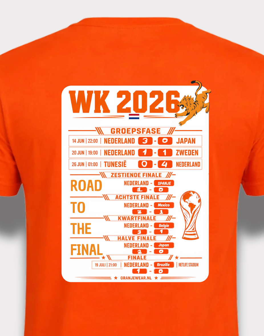 Oranje Uitslagen Shirt WK 2026